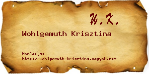 Wohlgemuth Krisztina névjegykártya