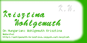 krisztina wohlgemuth business card
